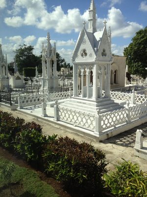 Many elaborate tombs and mausoleum buildings. ...